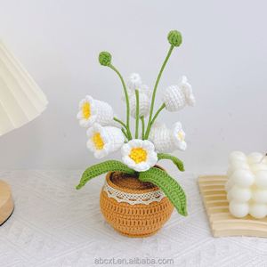 Decoración para el Hogar, Maceta de Flores Tejida a Crochet, Rosa, Margarita, Girasol, Planta en Maceta Hecha a Mano - Product Image 3
