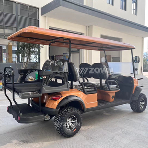 Carrito de golf eléctrico todoterreno naranja de 4 plazas, elevado, para caza, para villas, resorts y turismo. - Product Image 5