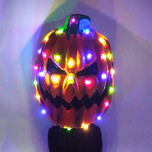 หน้ากากนีออน LED สำหรับผู้ชายชุดฮาโลวีนสยองขวัญน่ากลัวกระพริบฟักทองผีตัวตลกเต้นรำหน้ากากพลาสติกปลอมตัว - Product Image 5