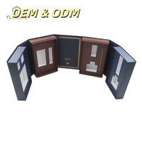 Boîte cadeau de bienvenue personnalisée de luxe en papier épais avec mécanisme d'ouverture unique pliable et rotatif, fermeture magnétique à trois couches, fabriquée par STP Factory