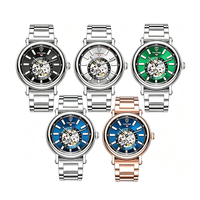 Montres automatiques mécaniques de luxe pour hommes Tevise 9829, bracelet en cuir en acier inoxydable, marque originale, étanches