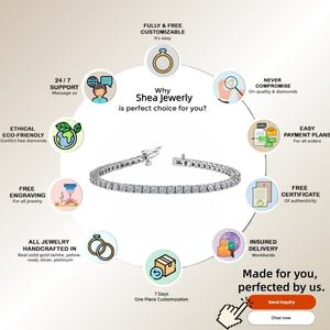 <span class=keywords><strong>Bracciale</strong></span> Tennis in <span class=keywords><strong>Oro</strong></span> Massiccio 10K 14K 18K con Diamanti Creati in Laboratorio CVD HPHT Certificati IGI per Uomo e <span class=keywords><strong>Donna</strong></span> Catena Tennis da 2mm 3mm 4mm - Product Image 3