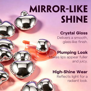 Gloss à lèvres repulpant au beurre de karité avec flacon en forme de cœur pour filles, enrichi en <span class=keywords><strong>vitamine</strong></span> E, brillance miroir, pigmenté - Product Image 2