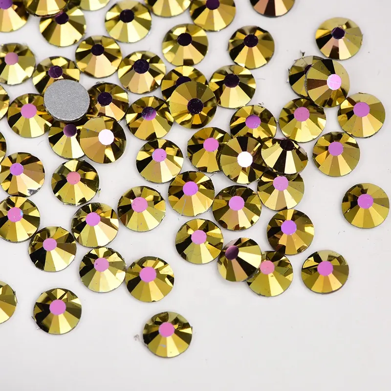 YHB SS4-SS40 High Quality Yellow Flatback Hotfix Rhinestones For Shoes Bags  Fabric Garment Decoration DiY Jewelry Accessories