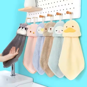 High Quality Coral Fleece Embroidered Cute Rabbit Design Quick-Dry Absorbent Eco-Friendly Adult <b>Disposable</b> Kitchen <b>Towel</b> - Product Image 5