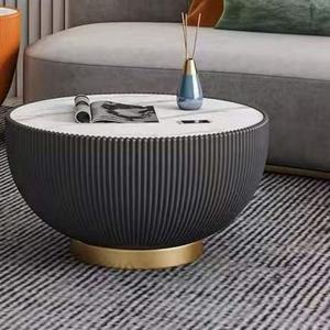 Modern Italian Style <b>Round</b> Rock Coffee <b>Table</b> Durable Living Room Furniture for Small Apartments Light Luxury & Simple Living - Product Image 4