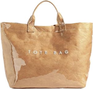 Bolsas de compras de papel Kraft lavables a la moda con logotipo personalizado con asas - Product Image 1
