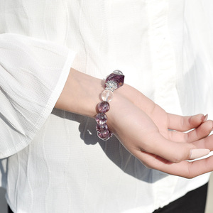 <span class=keywords><strong>Bracelet</strong></span> en Améthyste Naturelle Violette Style <span class=keywords><strong>Ace</strong></span>, Chaîne en Cristal et Strass, Vente en Gros en Direct pour Femmes, Idéal comme Cadeau - Product Image 4