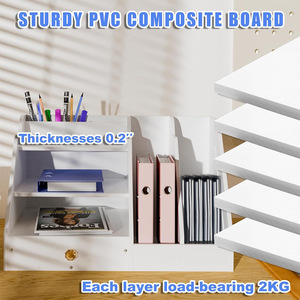 Office Organizer File Holder 3 Tier Desktop Storage Box With <b>Drawers</b> Multipurpose Document Rack Simple Design - Product Image 2