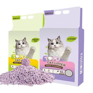 Produits de nettoyage et de toilettage pour animaux de compagnie, litière pour chat en tofu agglomérante 6L 2,5KG, sable pour chat - Product Image 1