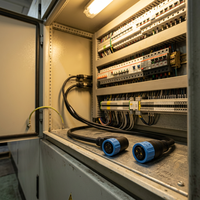 Connecteur rond étanche IP67 haute tension M23 UL94-V0 à 6, 8 ou 15 broches avec verrouillage par pression pour moniteur d'automatisation industrielle de haute qualité