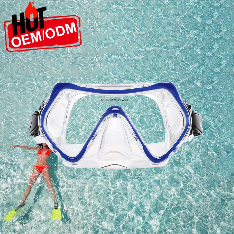 Kacamata selam Air silikon, masker selam dewasa Anti bocor, perlengkapan menyelam berenang dan bando bisa disesuaikan