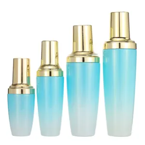 Lady Cosmetics Packaging 15g 30g 50g 50ml 100ml Acrylic caps Luxury Gold Empty Lotion Bottle and Body Scrub Jar