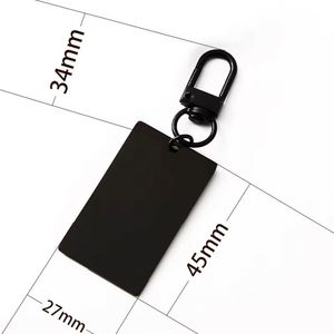Stainless Steel Rectangular Pendant Metal Keychain Laser Logo Color Printing Blank Material Gift <b>Engraving</b> - Product Image 2