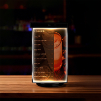Support d'affichage numérique triangulaire à 3 faces pour promotion de bar, présentoir de table rotatif à LED, porte-menu en acrylique transparent A4 / A5