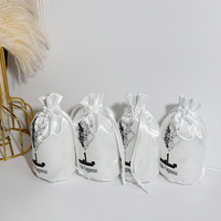 Sacs à cordon en satin écologiques de luxe à la mode avec impression sérigraphiée pour perruques et cheveux, emballage promotionnel pour cadeaux
