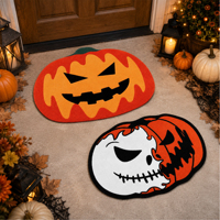 Tapis d'automne rétro en forme de citrouille, tapis de bain floqué, tapis de salle de bain pour Thanksgiving, décoration de cuisine et de salon