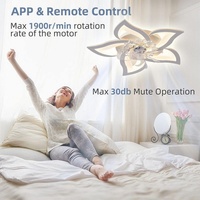 Ventilateur de plafond intelligent pour salon, chambre à coucher, télécommande, décoration moderne de plafond, hôtel, ventilateur de plafond LED pour la maison