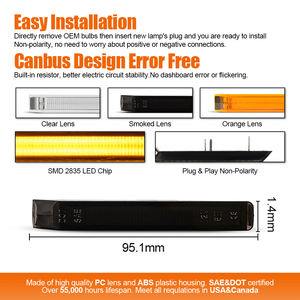 Lámpara LED de Señal de Giro para Espejo Retrovisor de 12V con Luz Ámbar Fluida, Venta al por Mayor, para Ford Expedition 1997-2007 y <span class=keywords><strong>Lincoln</strong></span> <span class=keywords><strong>Mark</strong></span> <span class=keywords><strong>LT</strong></span> 2006-2008 - Product Image 3