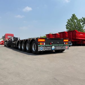 Semirremolque de <span class=keywords><strong>plataforma</strong></span> baja de 16m y 4 ejes, 28t, con tren de aterrizaje de servicio pesado y cuello de cisne desmontable para transporte de maquinaria de movimiento de tierras - Product Image 6