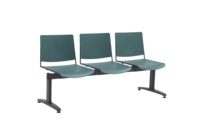 Chaise d'attente économique en plastique PP à trois places, chaise en rangée