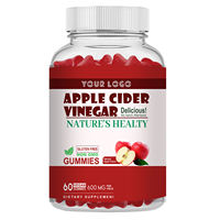 Gummies au vinaigre de cidre de pomme avec ingrédients naturels, pectine végétalienne, gummies ACV, soutien digestif, complément alimentaire pour la gestion du poids