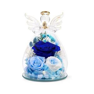 Ángel Rosa real hecho a mano en cúpula de cristal preservada de larga duración, decoración o regalo para el Día DE LA Madre y San Valentín - Product Image 5
