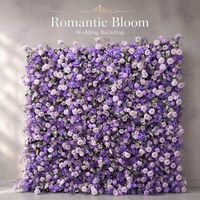 Backdrop Dinding Bunga Buatan 5D Stainless Steel Merk BBGS BARU untuk Pernikahan, Latar Belakang Dekoratif Floral Buatan Cina