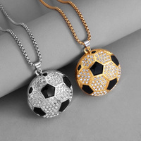 Collier tendance à pendentif ballon de football, accessoires hip-hop, vente en gros