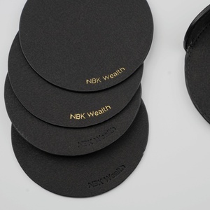 Custom Popular Printed <b>Coasters</b> Set <b>Drink</b> Set PU Leather Genuine Leather Round square <b>Coasters</b> With Logo - Product Image 2