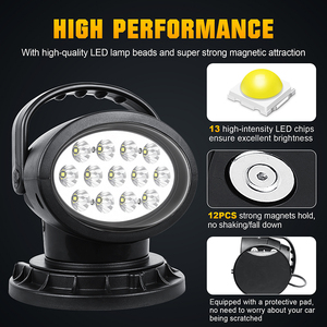 Lámpara de Búsqueda LED Impermeable IP66 con Montaje Magnético, Rotación de 360 Grados, Control Remoto Inalámbrico, para Emergencias Todoterreno, Precio de Fábrica - Product Image 3