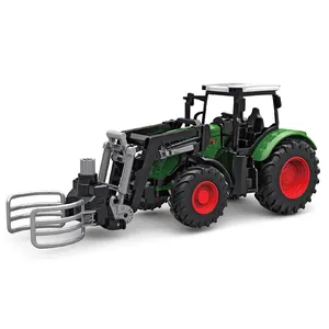 Venta caliente 1/24 simulación granja Tractor modelo vehículo juguetes rueda libre Mini plástico granjero camión coche juguete para niños