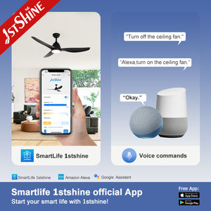 1stshine LED ventilateur de plafond multicolore abs haut volume silencieux moteur dc ventilateur de plafond avec éclairage dimmable - Product Image 6