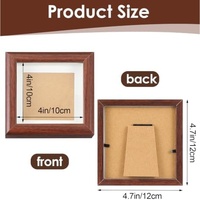 1 Paket Kotak Pajangan Mini 4x4 Shadow Box Terbuat dari Kayu Solid Buatan Tangan Ramah Lingkungan