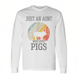 Maglietta a maniche lunghe con stampa: Solo una zia che adora i maiali - Product Image 2