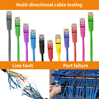 Kit Penguji Kabel Jaringan Rsrteng untuk RJ45, Cat5, Cat6, 5E, 6E, Mengukur Panjang, Lokasi Kesalahan Kotak Host/Tester, Sirkuit Pendek