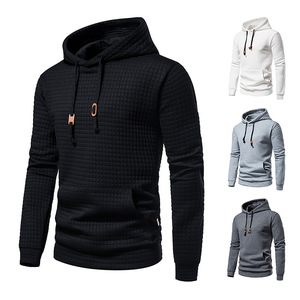 Jersey informal para <span class=keywords><strong>hombre</strong></span>, jersey de jacquard con <span class=keywords><strong>capucha</strong></span> a cuadros de <span class=keywords><strong>Amazon</strong></span>, <span class=keywords><strong>Sudadera</strong></span> con <span class=keywords><strong>capucha</strong></span> de tela de algodón acolchada, novedad de otoño - Product Image 3