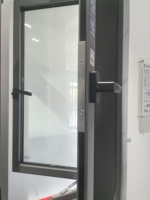 Ventanas Abatibles con Marco de Aleación de Aluminio, Vidrio Transparente, Perfil de Rotura Térmica, Diseño Moderno de Fábrica