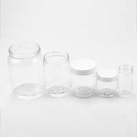 Bocaux en plastique avec couvercle 200ml 250ml 300ml 500ml PET transparent pour l'emballage alimentaire Conserves Gâteau Bonbons Sucre Biscuits