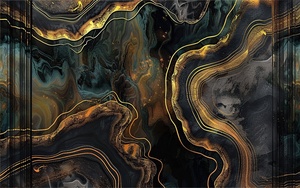 Papel Tapiz de Estilo Europeo con Textura de Mármol Negro y Dorado, Mural Artístico de Lujo para Decoración de Paredes de Sala de Estar - Product Image 4