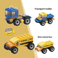 Xingle – Nouveaux ensembles de blocs de construction de voitures 6-en-1, assemblage créatif, modèle en plastique ABS 1:64, jouet éducatif précoce 12 pièces pour enfants de 5 à 7 ans
