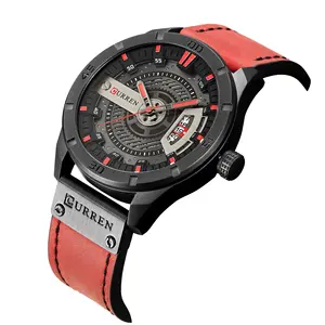Custom Horloge Leverancier Pols Luxe Curren 8301 Lederen Fabriek Groothandel Quartz Polshorloges Waterdichte Chronograaf Reloj Horloge
