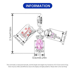 White copper <b>candy</b> pendant, niche design, fashionable and versatile DIY bracelet, jewelry for girls - Product Image 3