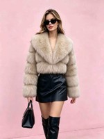 Veste en fausse fourrure grande taille pour femmes, manteau court en fausse fourrure moelleuse