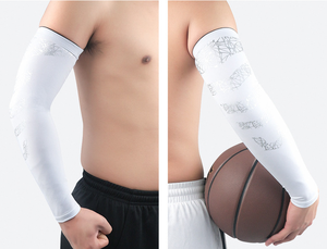 Bán Chạy Nhất Blue Red Thể Thao Ngoài Trời Mặt Trời Bảo Vệ Nén Băng Lụa Cánh Tay Hỗ Trợ Tay Áo Cho Xe Máy Xe Đạp Chạy Bóng Chuyền - Product Image 4