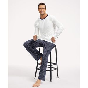 Premium <b>Men's</b> <b>Pajama</b> <b>Set</b> Bamboo Viscose Long Sleeve Sleepwear Plus Size Custom <b>Mens</b> Loungewear Modal Fabric Homewear - Product Image 4