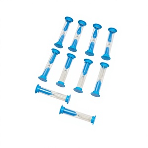 Minuteur sablier pour enfants, design moderne, 1/3/5 minutes, en ABS, verre et tubes PVC, fait main, écologique et durable - Product Image 2