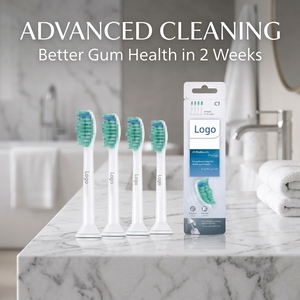 Lot <span class=keywords><strong>de</strong></span> 4 têtes <span class=keywords><strong>de</strong></span> rechange standard pour <span class=keywords><strong>brosse</strong></span> <span class=keywords><strong>à</strong></span> dents électrique sonique, têtes <span class=keywords><strong>de</strong></span> rechange <span class=keywords><strong>à</strong></span> clipser pour un nettoyage en profondeur et un meilleur soin des gencives - Product Image 1