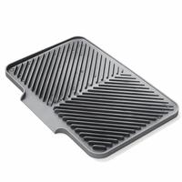 Tapis de séchage de vaisselle rectangulaire en silicone moderne et personnalisable, avec drain intégré, pour comptoir de cuisine, évier et tiroir de réfrigérateur