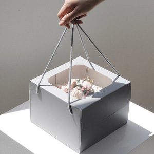 Rectangular Paper Dessert <b>Boxes</b> with Window Self Erecting Food Grade Packaging in Pastel Colors Recyclable Plastic Liner - Product Image 4